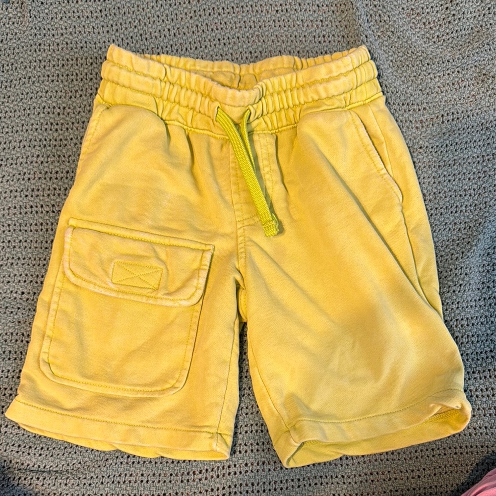 2/$10 Boys 8 Lime Green/ Yellow Drawstring Shorts